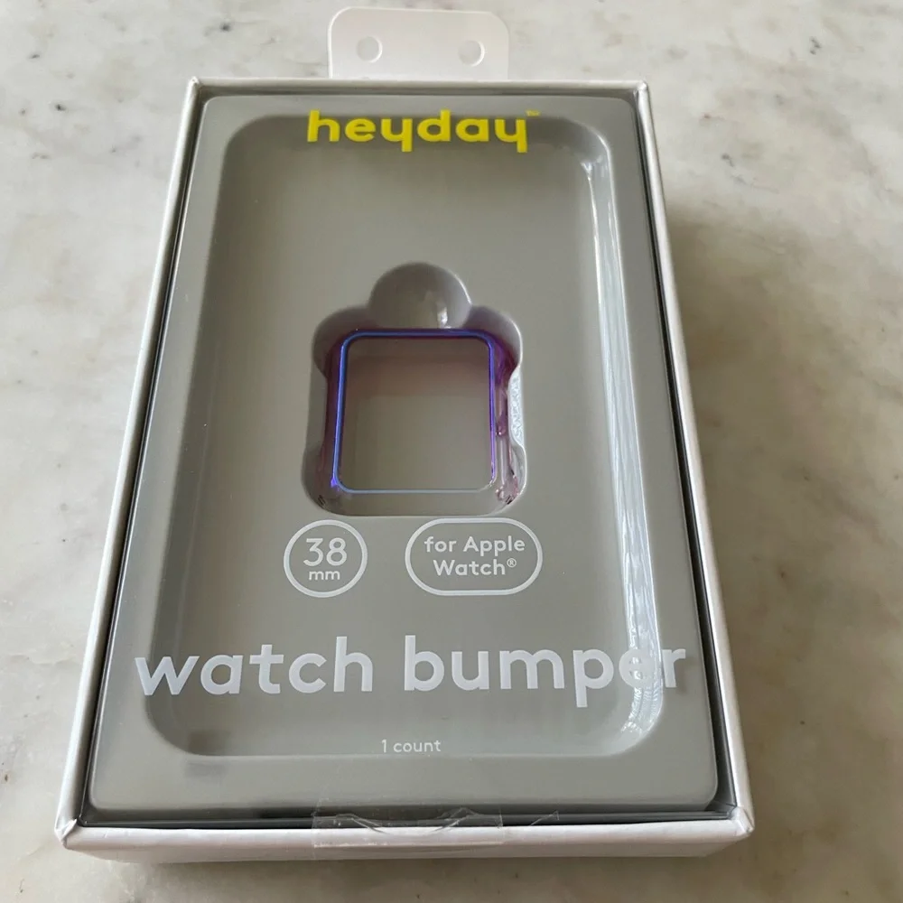 NEW- HeyDay brand 38mm Apple Watch purple bumper case in original sealed box